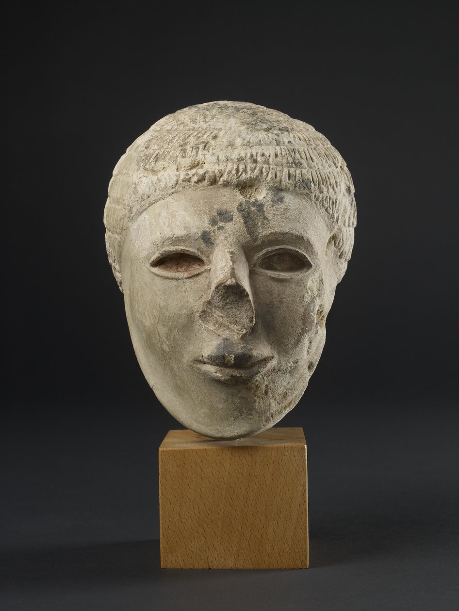 Vápencová soška vousatého muže (vápenec) od Protodynastic Period Egyptian