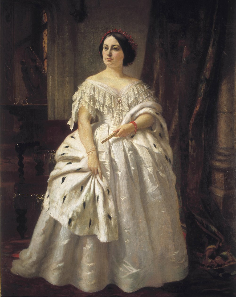 LAMADRID, Teodora (1821-1886). Španělská herečka (olej na plátně) od Prudent Louis Leray