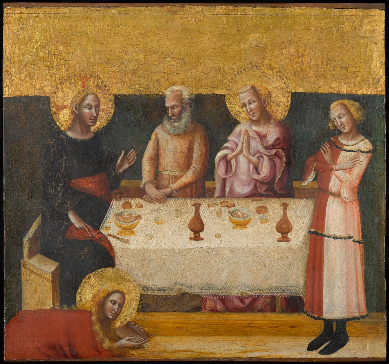 Máří Magdalena Mytí Kristových nohou, cca 1325-1330 (tempera a plátkové zlato na panelu) od Pseudo Jacopino di Francesco