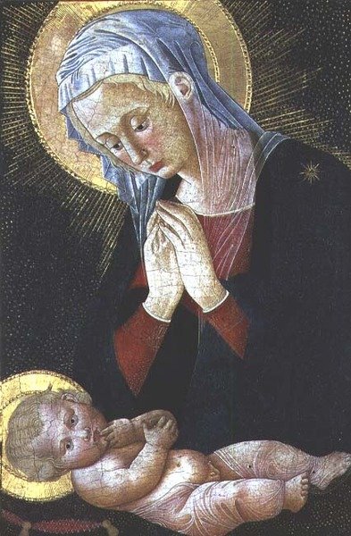 Madonna adorující Ježíška (tempera na panelu) od Pseudo Pier Francesco Fiorentino