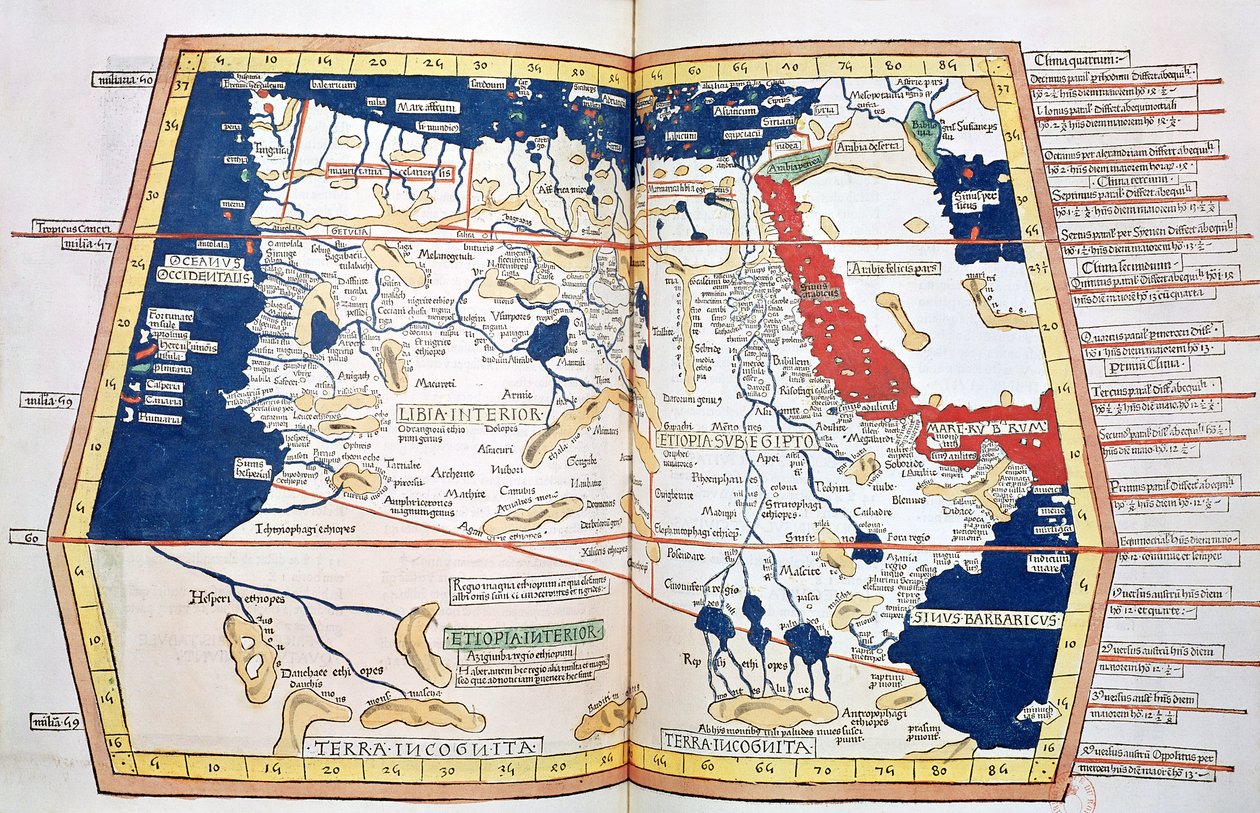Mapa Afriky, deska 18 z atlasu světa, 1486 od Ptolemy