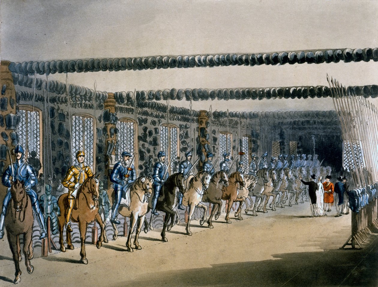 The Horse Armor Tower, tisk R. Ackerman, 1809 od Pugin and Rowlandson