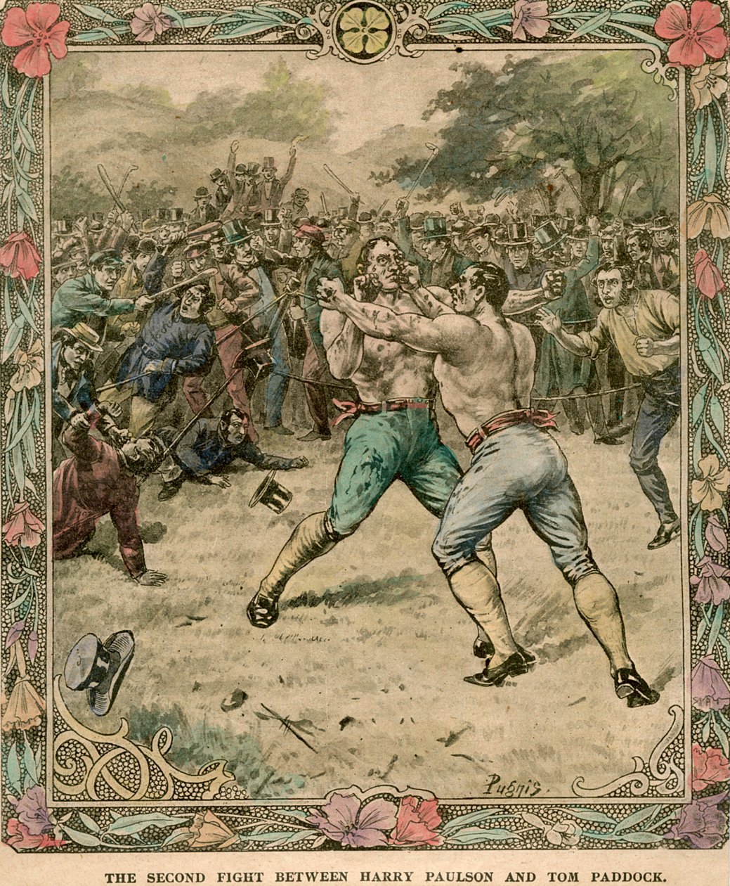 Druhý boj mezi Harrym Paulsonem a Tomem Paddockem, 1851 koncem 19. nebo začátkem 20. století. od Pugnis