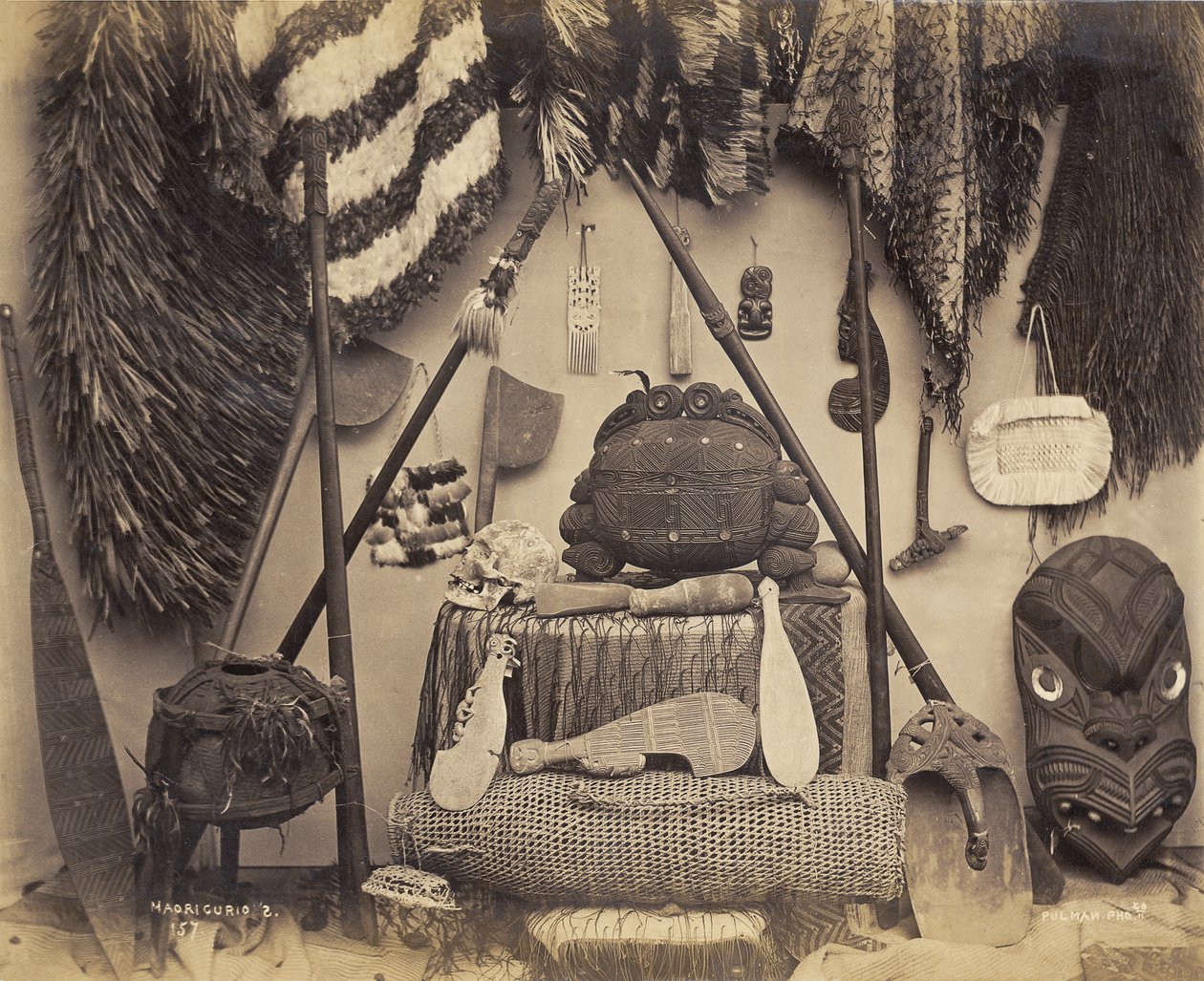 Zvědaví Maori, 70. léta 19. století (tisk alba) od Pulman Studio