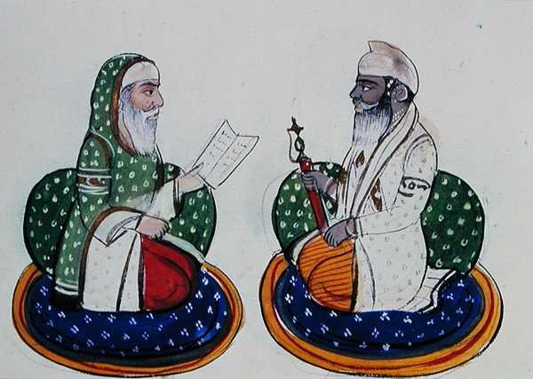 Fakir Nur-ud-din a Sardar Atar Singh, kolem roku 1890 (akvarel na papíře) od Punjabi School