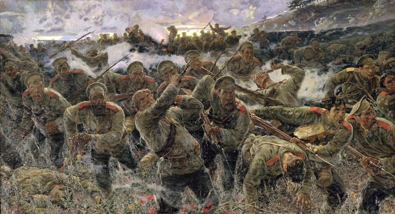 Bajonetový boj, 1904 od Pyotr Pavlovich Karyagin