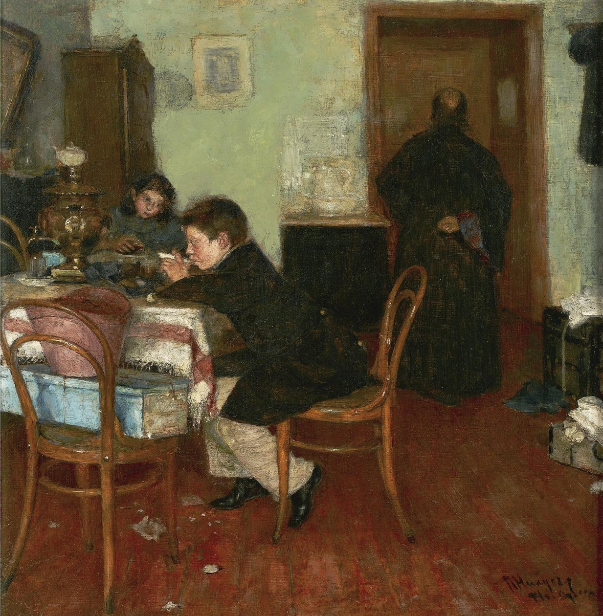 The Childrens Tea Time, 1894 od Pyotr Alexandrovich Nilus