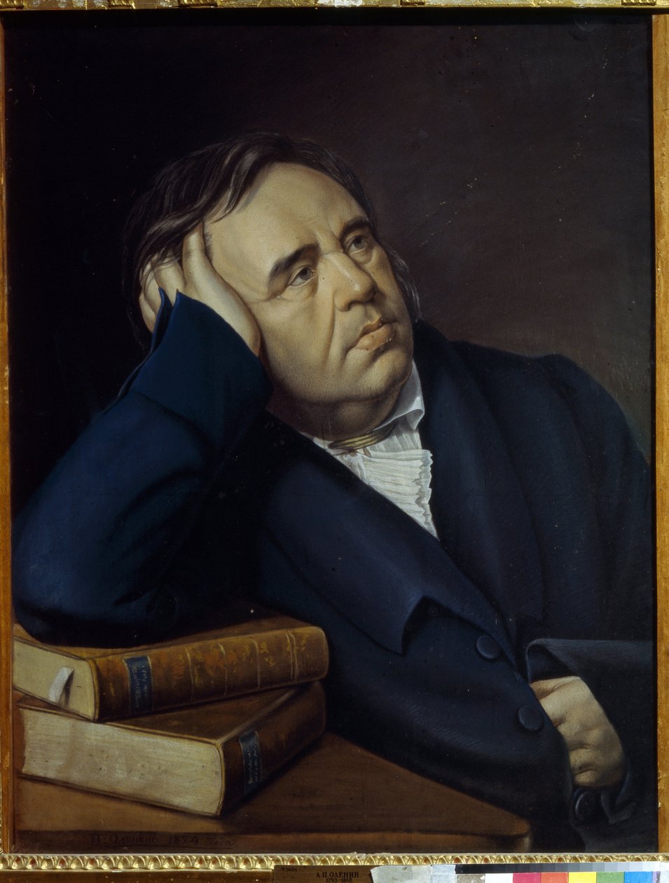 Portrét fabulisty Ivana A. Krylova (1769-1844) (portrét fabulisty I.A. Krylova). Dílo Pjotra Alexejeviče Olenina (1828-1855), pastel na papíře od Pyotr Alexeevich Olenin