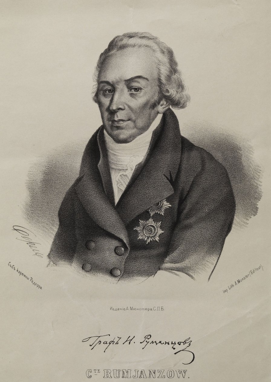 Portrét hraběte Nikolaje Petroviče Rumjanceva 1754-1826 od Pyotr Fyodorovich Borel