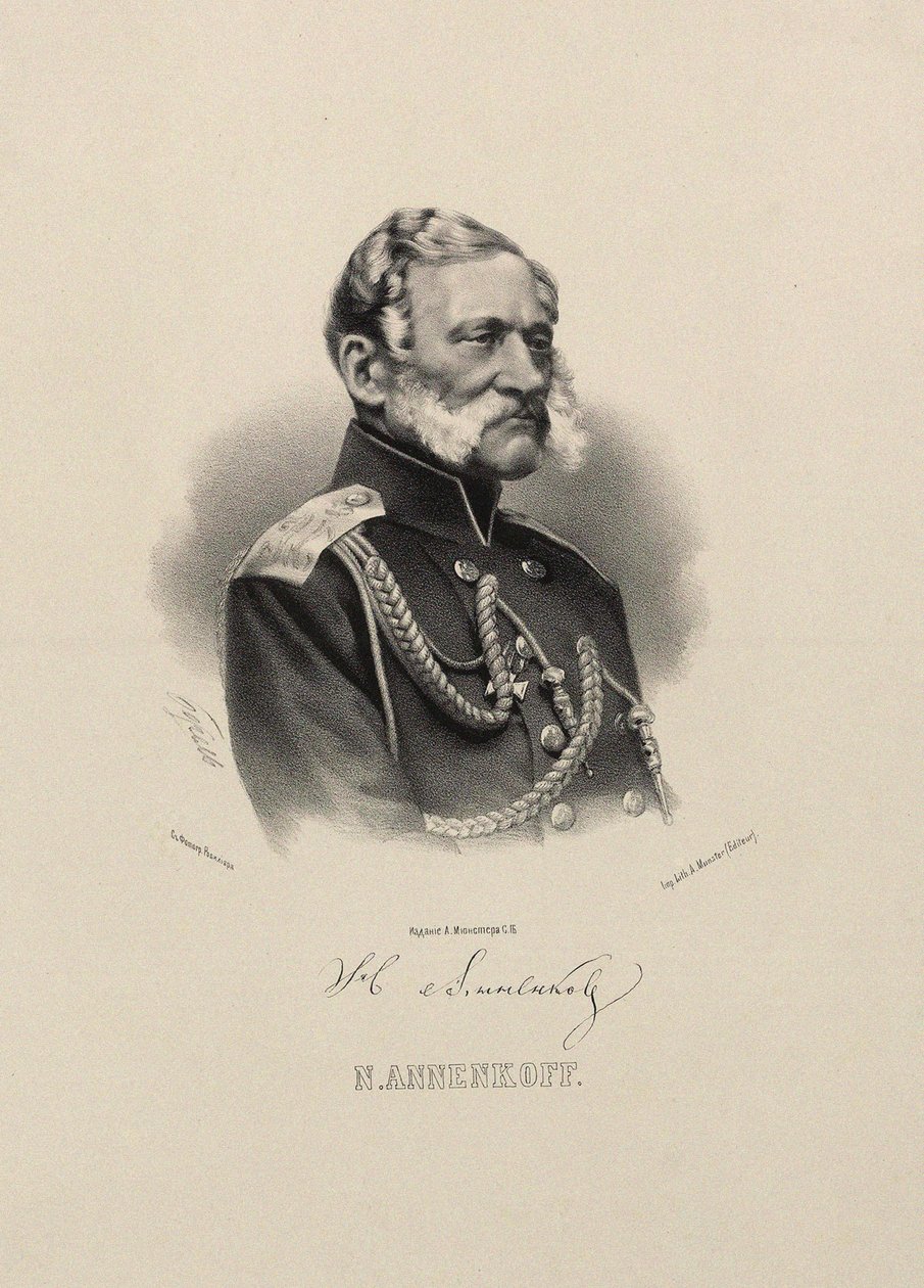 Portrét generála Nikolaje Nikolajeviče Annenkova 1799-1865. od Pyotr Fyodorovich Borel