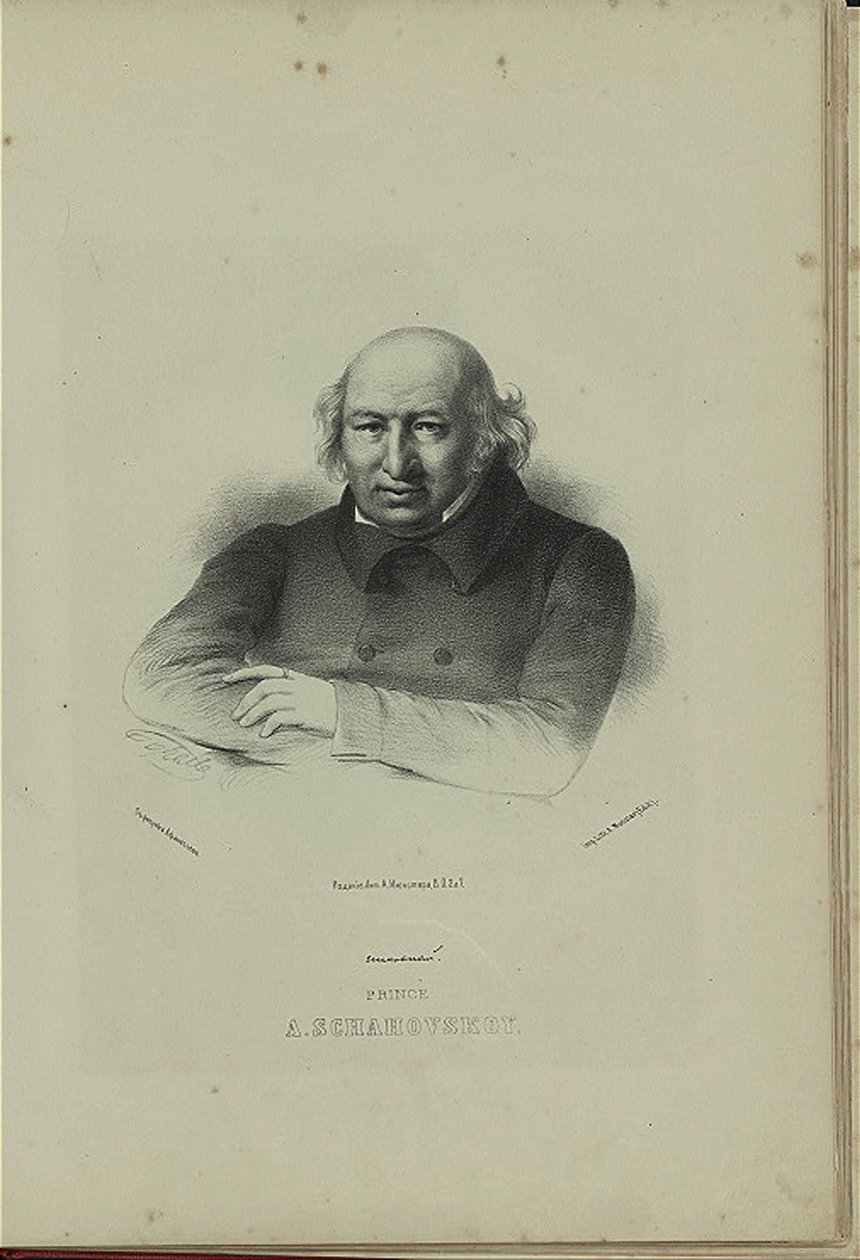 Portrét autora Prince Alexander Shakhovskoi 1777-1846, 1860 od Pyotr Fyodorovich Borel