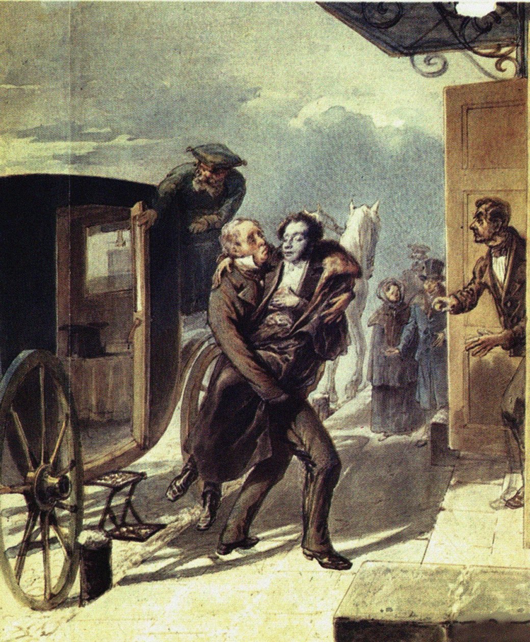 Puškin po duelu, 1855 od Pyotr Fyodorovich Borel