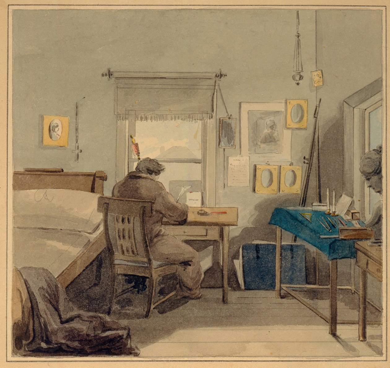 V práci. V domě Pavla Nashchokina, 1824 od Pyotr Fyodorovich Sokolov