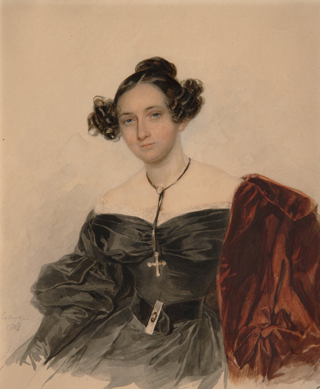 Portrét hraběnky Naděždy Ivanovny Golitsyny 1796-1868, rozené hraběnky Kutaysové, 1832 od Pyotr Fyodorovich Sokolov