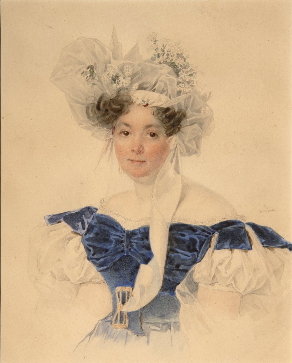 Portrét hraběnky Varvary Sergejevny Golitsyny 1794-1875, rozené Rumyantseva-Kagulska, polovina 30. let 19. století od Pyotr Fyodorovich Sokolov