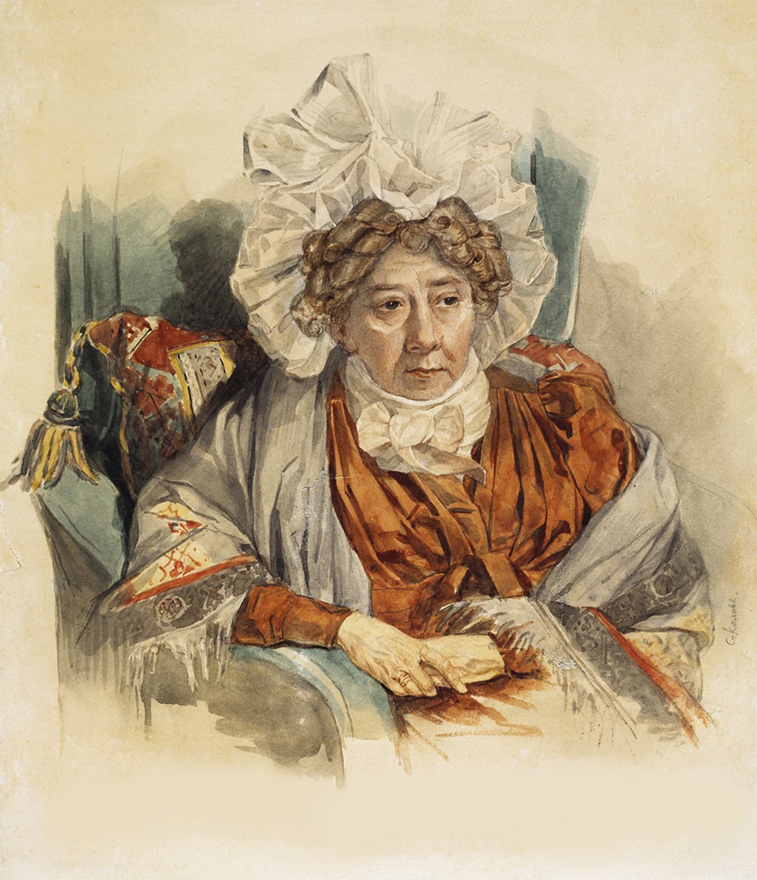 Portrét Natálie Kirillovny Zagrjazyské rozené Razumovské 1747-1837, 1821 od Pyotr Fyodorovich Sokolov
