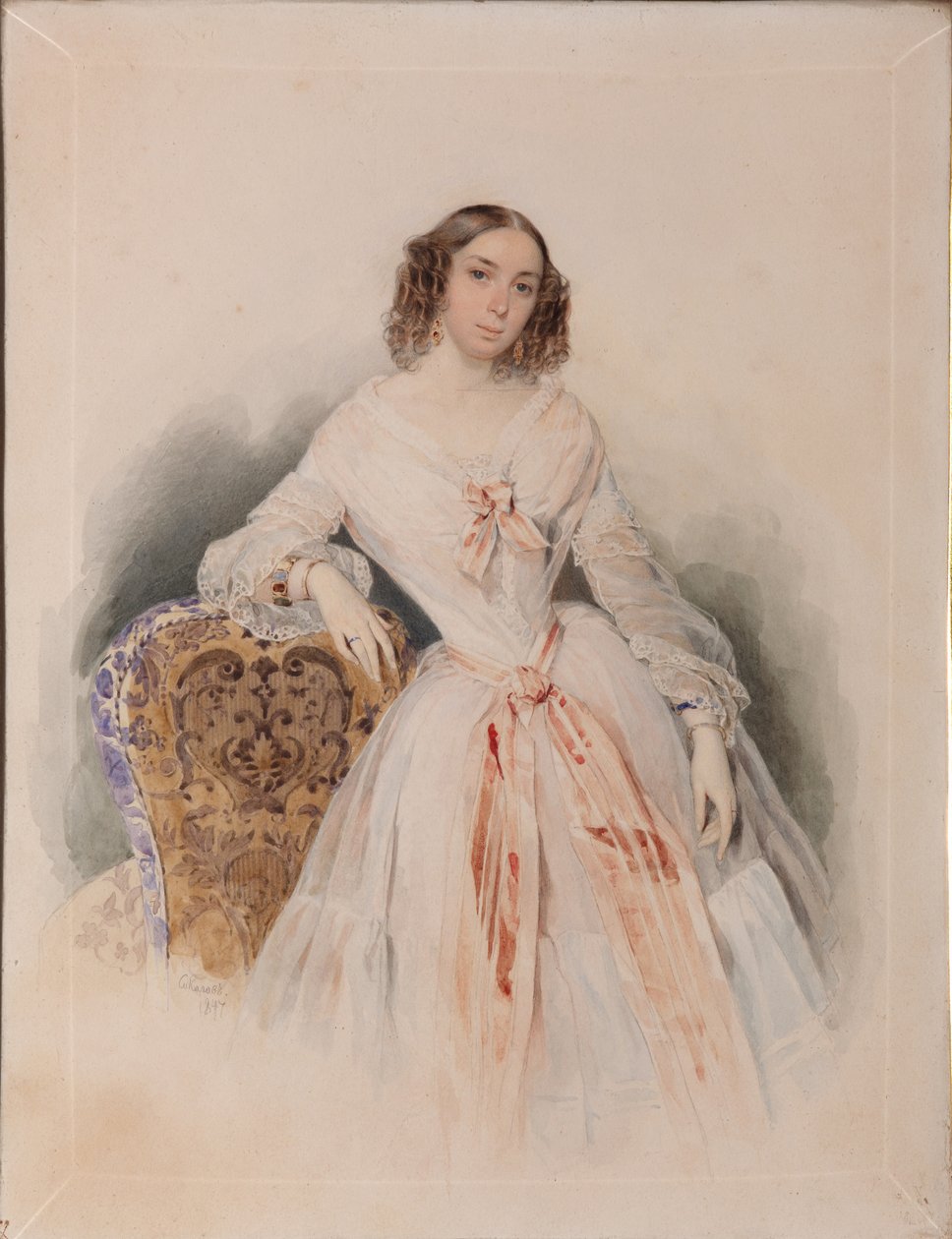 Portrét Praskovia Nikolaevna Ryumina 1821-1897, 1847 od Pyotr Fyodorovich Sokolov