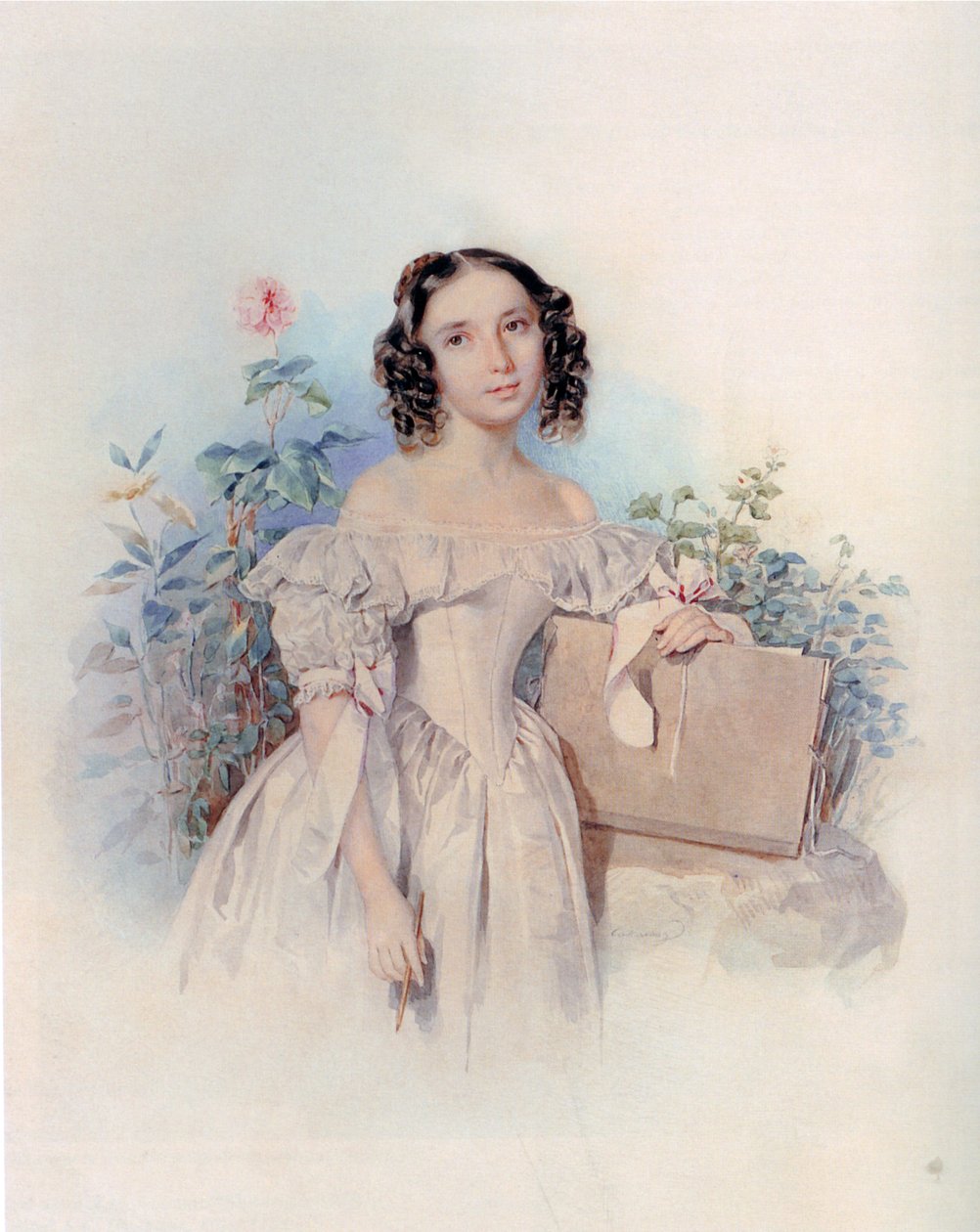 Portrét princezny Helen Biron von Curland, rozené Meshcherskaya 1818-1843, 30. léta 19. století od Pyotr Fyodorovich Sokolov