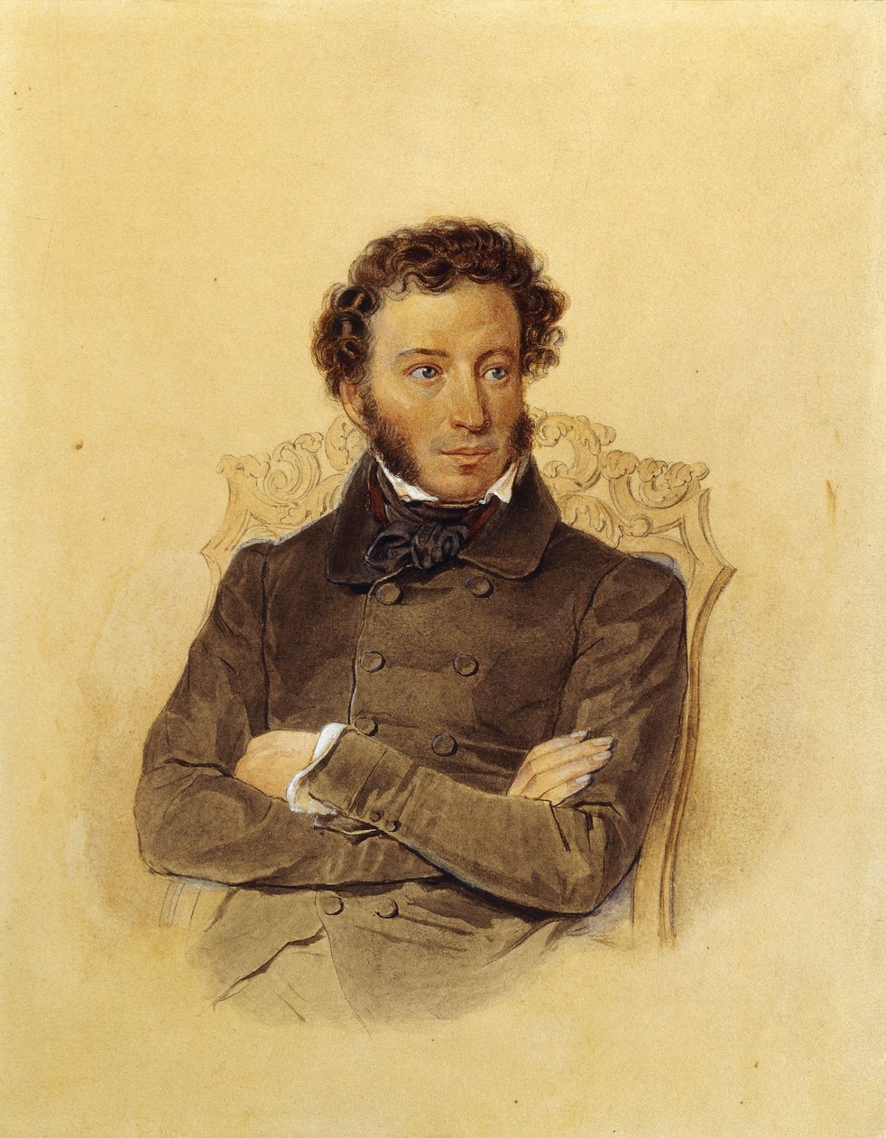 Portrét básníka Aleksandra Sergejeviče Puškina, c. 1830 od Pyotr Fyodorovich Sokolov