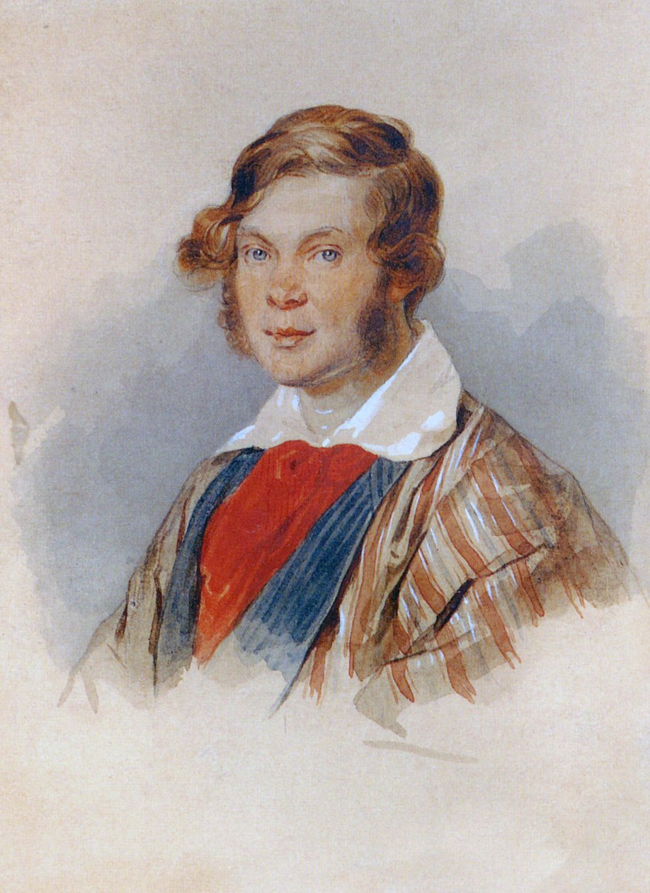 Portrét básníka knížete Petra A. Vjazemského 1792-1878, 30. léta 19. století od Pyotr Fyodorovich Sokolov