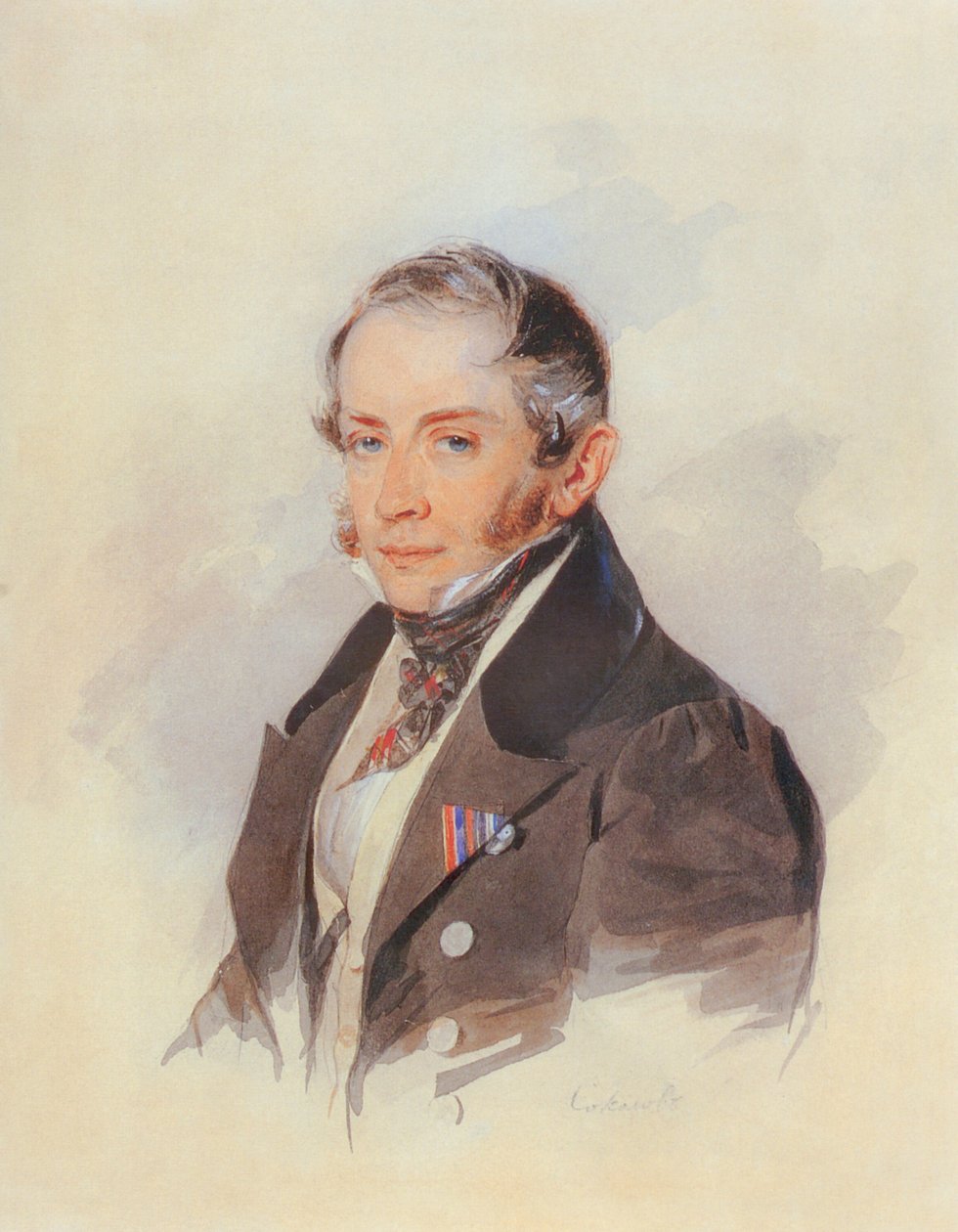 Portrét skladatele hraběte Matveye Vielgorského 1794-1866, 30. léta 19. století od Pyotr Fyodorovich Sokolov