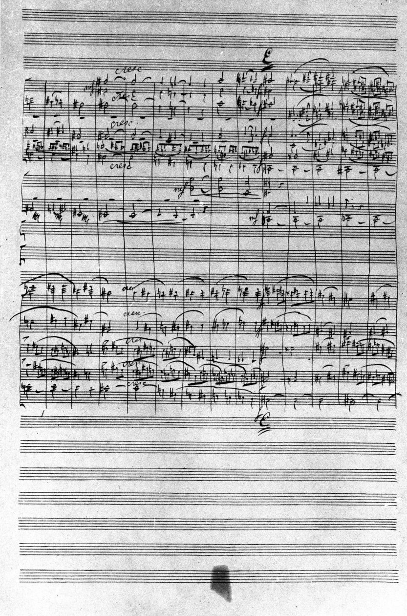 Rukopis partitury baletu Louskáček od Piotra nebo Petra Iljiče Čajkovského (nebo Čajkovského nebo Čajkovského nebo Čajkovského od Pyotr Ilyich Tchaikovsky