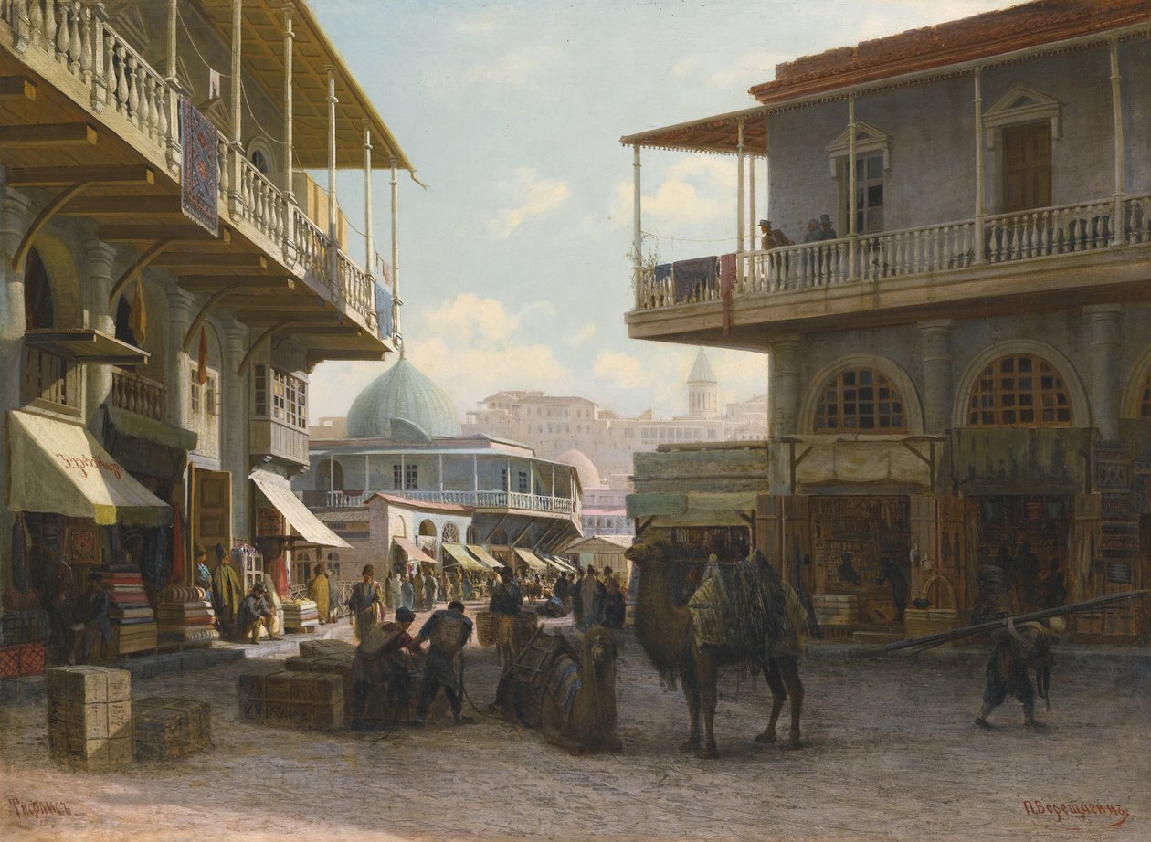 Pohled na Tiflis, 1874 od Pjotr ​​​​Petrowitsch Wereschtschagin