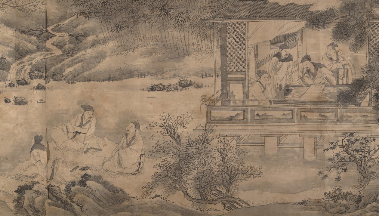 Básníci se scházejí v pavilonu orchidejí z roku 1607. od Qian Gong