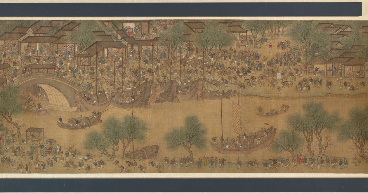 Jarní festival na řece od Qing Dynasty Chinese School