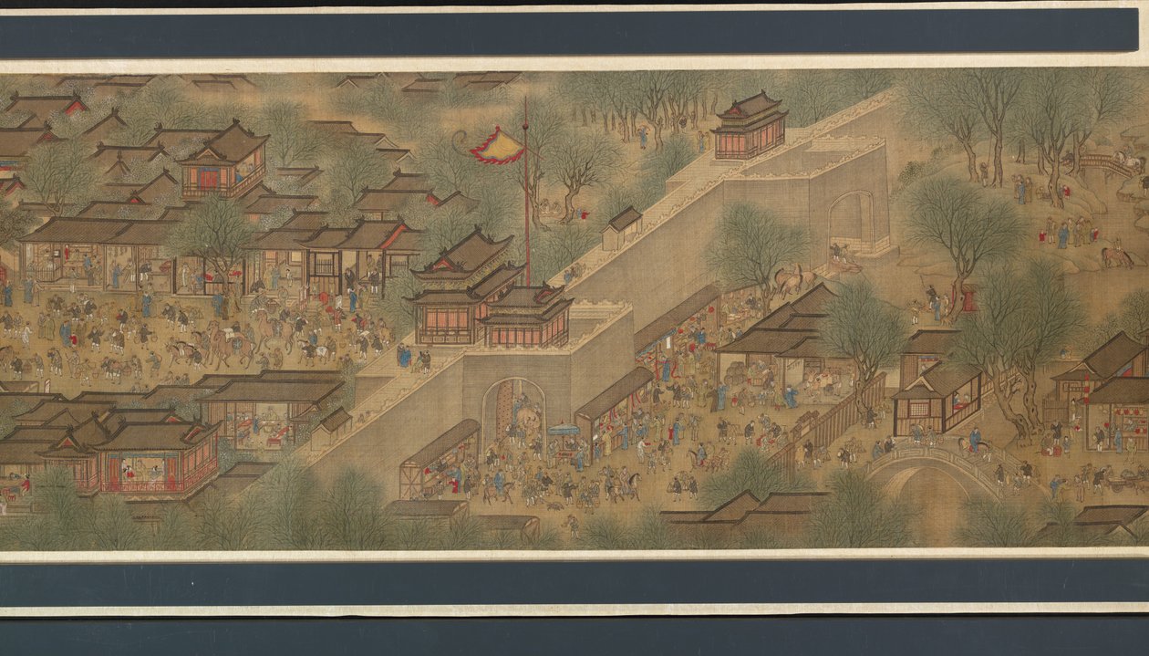 Jarní festival na řece od Qing Dynasty Chinese School