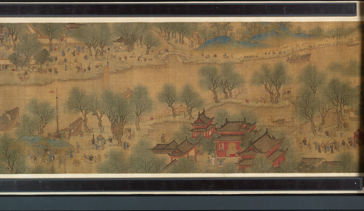 Jarní festival na řece od Qing Dynasty Chinese School