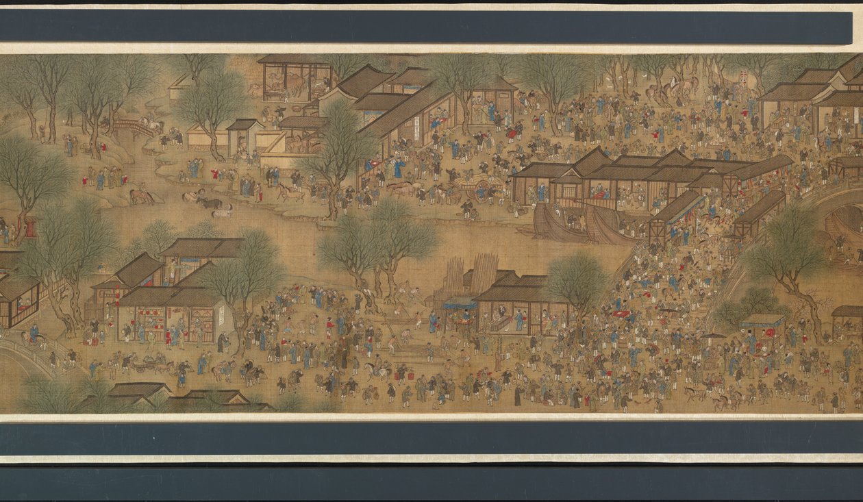 Jarní festival na řece od Qing Dynasty Chinese School
