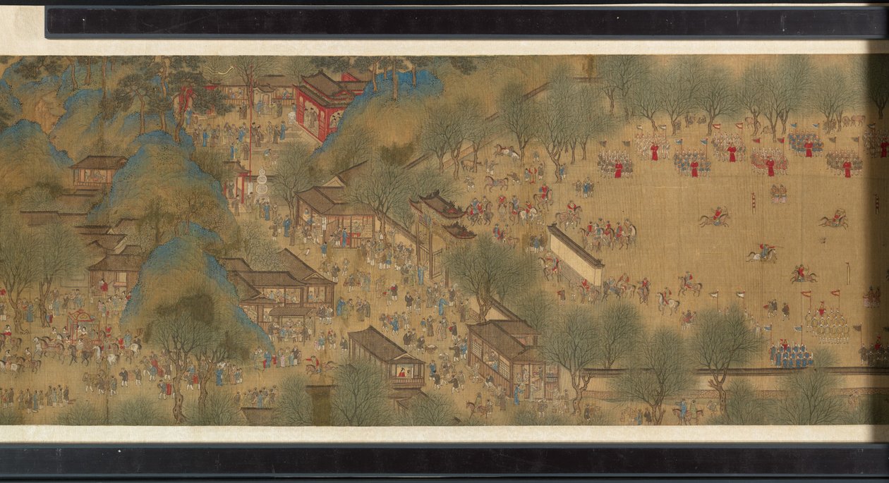 Jarní festival na řece od Qing Dynasty Chinese School