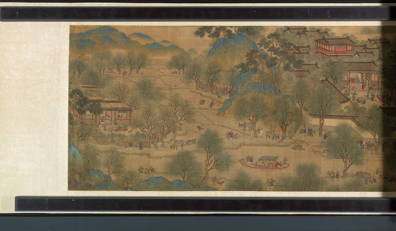 Jarní festival na řece od Qing Dynasty Chinese School
