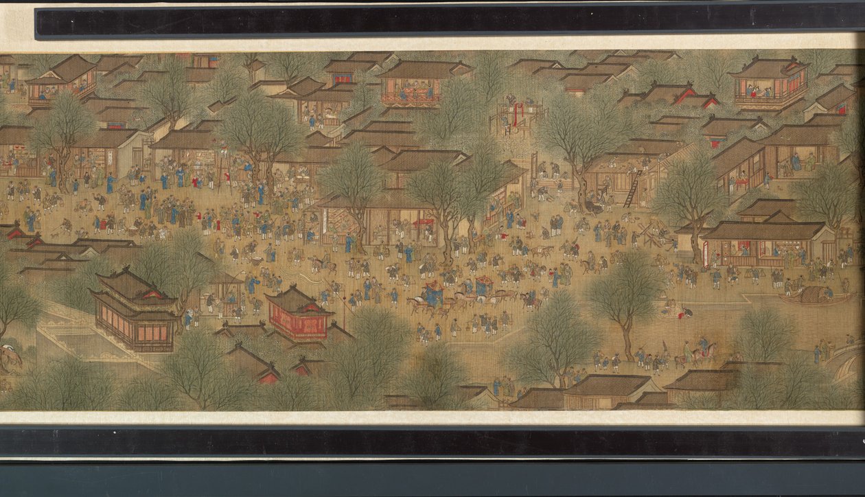 Jarní festival na řece od Qing Dynasty Chinese School