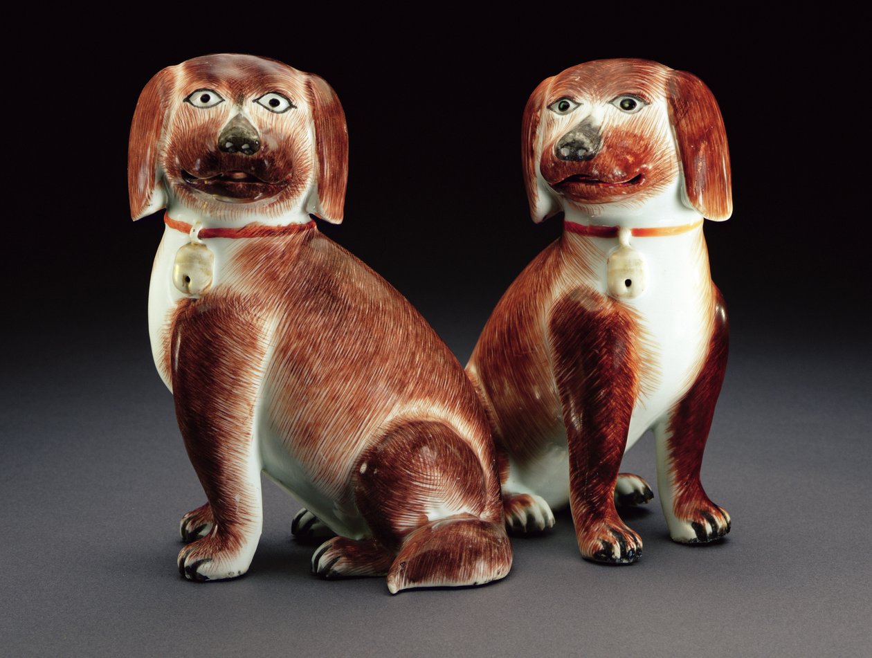 Pár sedících španělů, cca 1760 (porcelán) od Qing Dynasty Chinese School