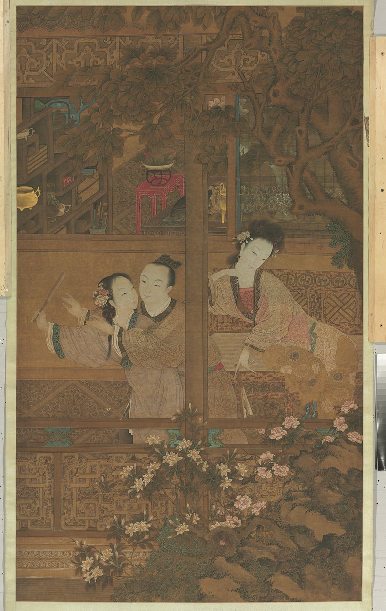 Sen o červené komoře (závěsný svitek, inkoust a barva na hedvábí) od Qing Dynasty Chinese School