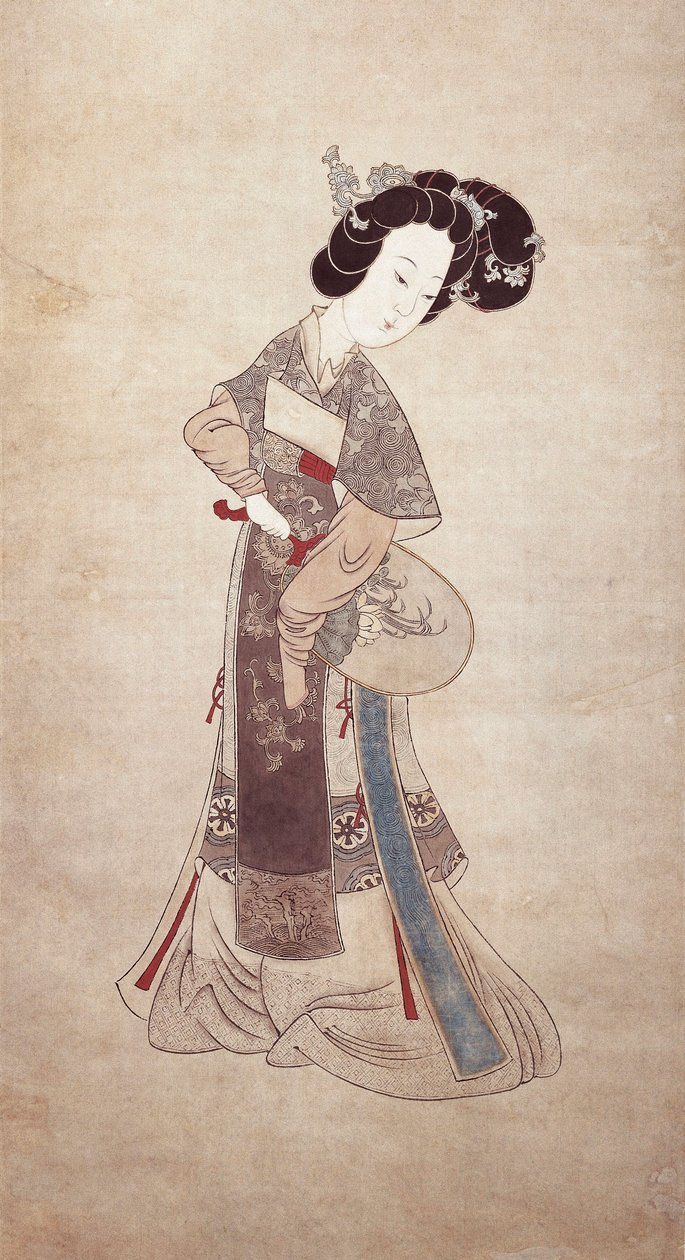 Lady of China, Ren Shyong (malba na hedvábí) od Qing Dynasty Chinese School