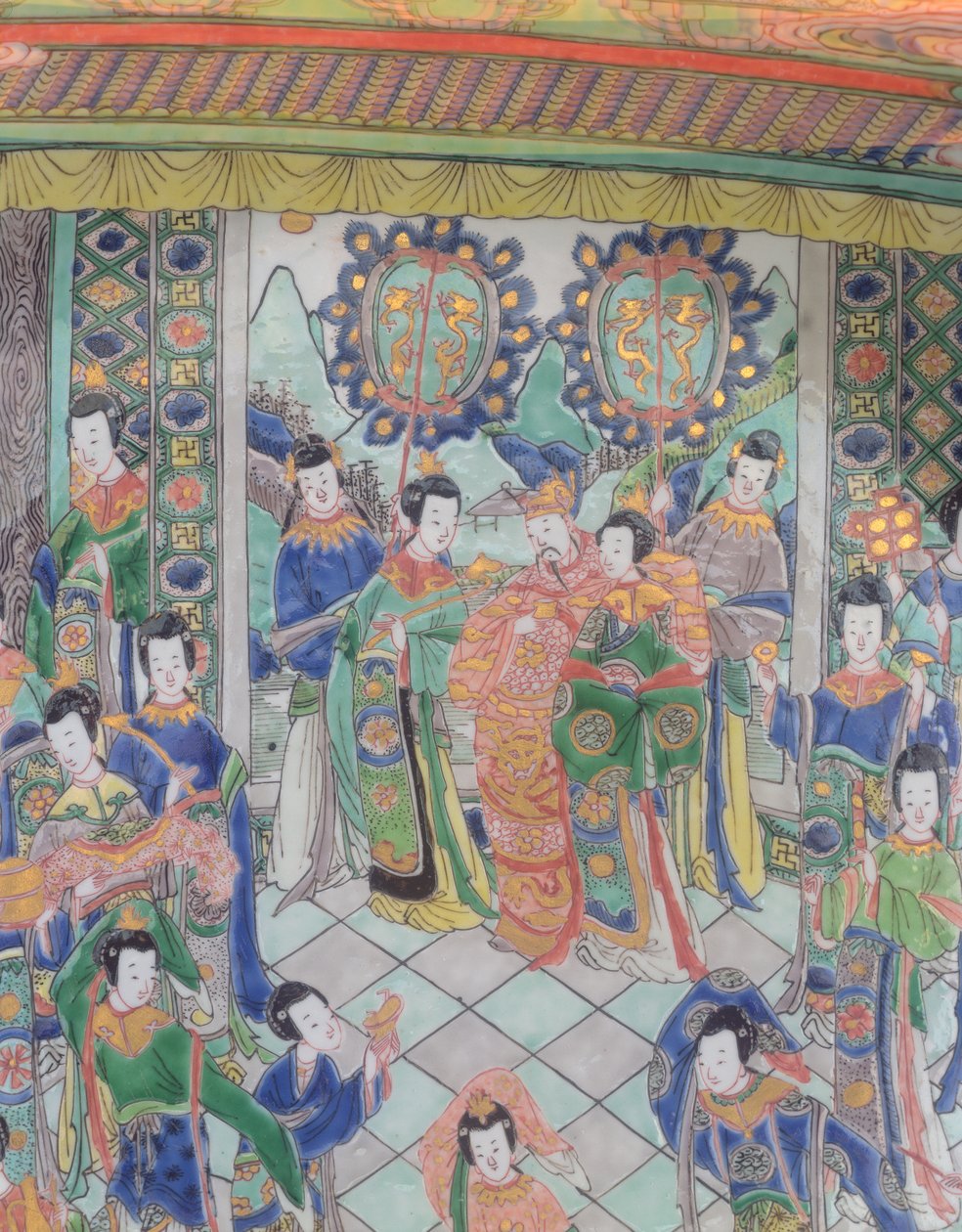 Velká nabíječka Famille Verte, období Kangxi (1662-1722) (porcelán) (viz také 272193) od Qing Dynasty Chinese School