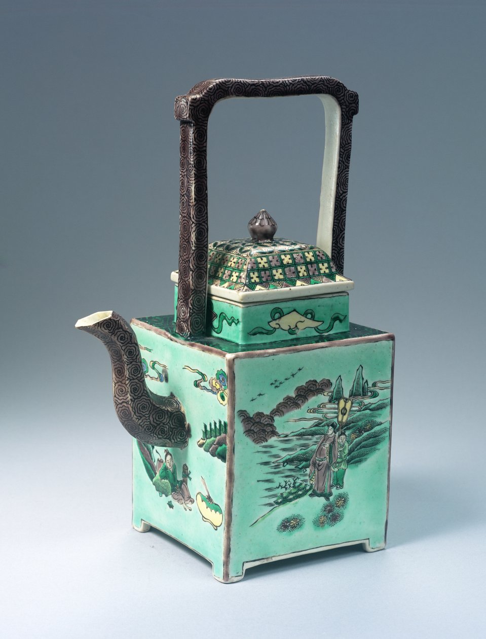 Velká čajová konvice Famille Verte, období Kangxi (1662-1722) (porcelán) od Qing Dynasty Chinese School