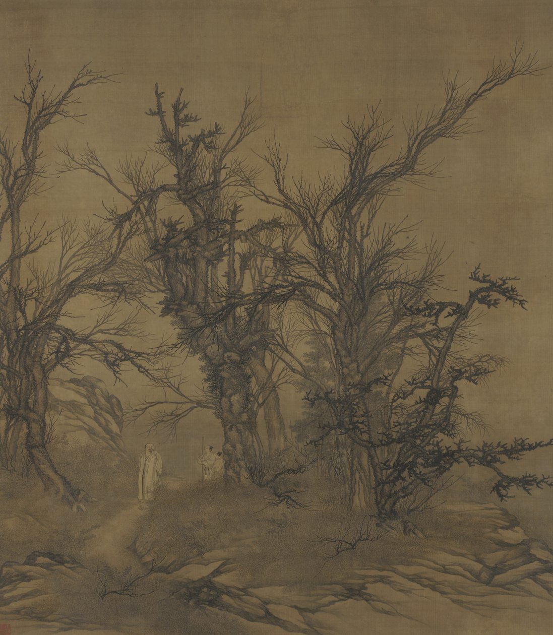 Vznešený učenec v Autumn Woods, 1730-1740 od Qing Dynasty Chinese School