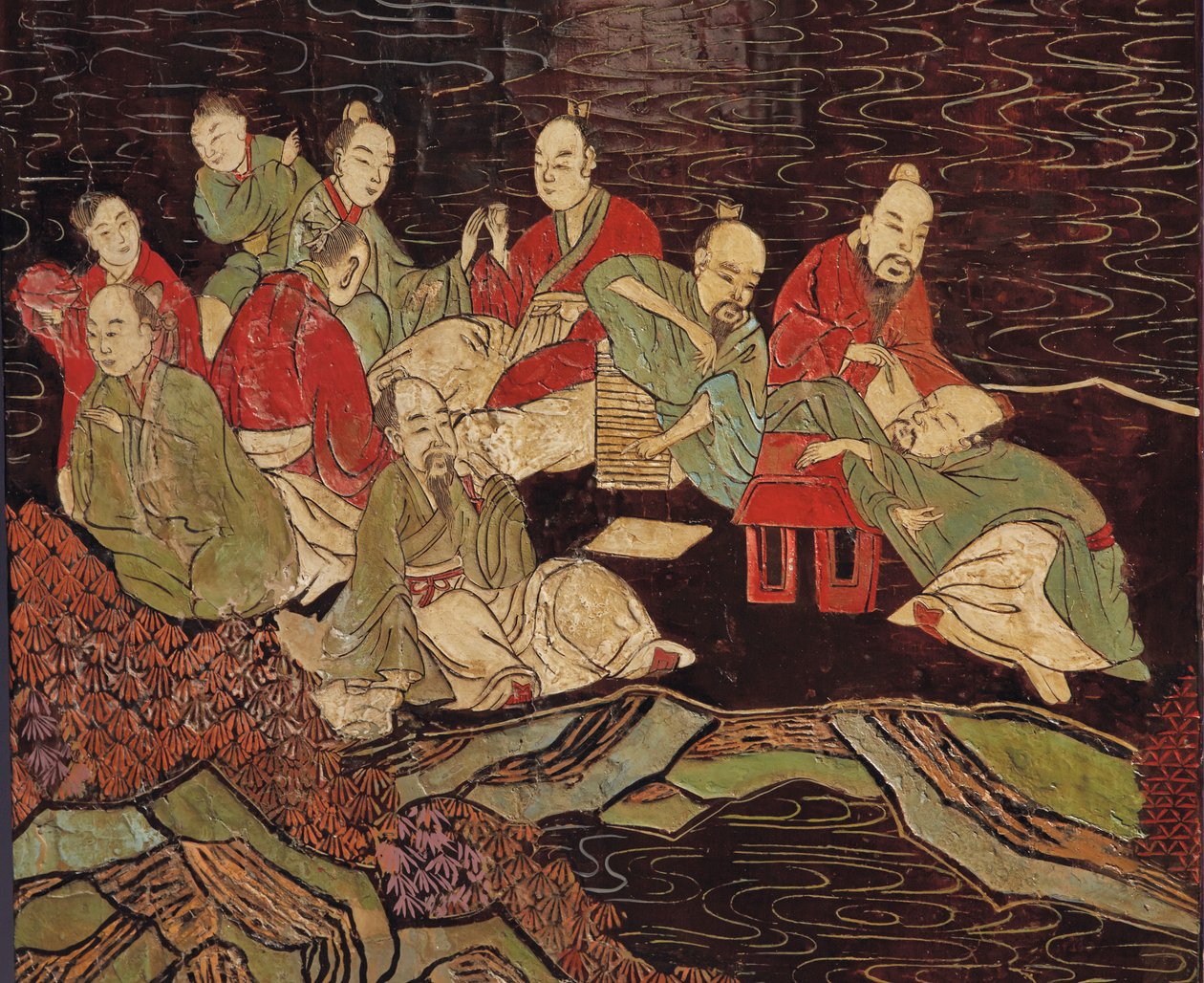 Dvanáctinásobný koromandelový paraván, 18. století od Qing Dynasty Chinese School