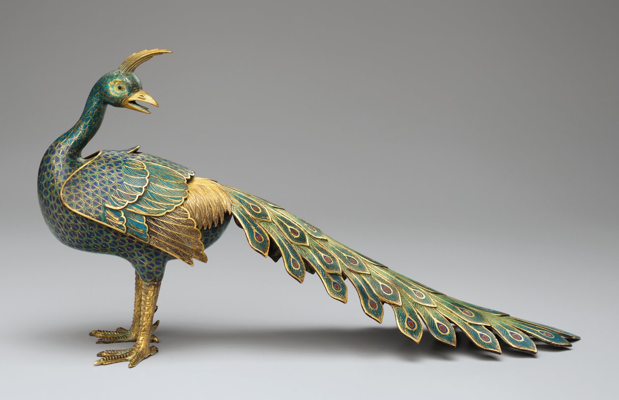 Cloisonné paví kadidelnice od Qing Dynasty   Qianlong Period Chinese