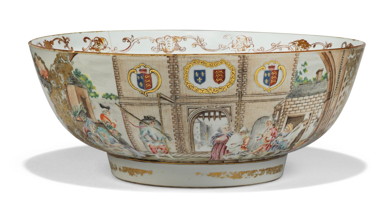 Mísa na punč „The Gate of Calais“, cca 1750-1755 (porcelán) od Qing Dynasty   Qianlong Period Chinese