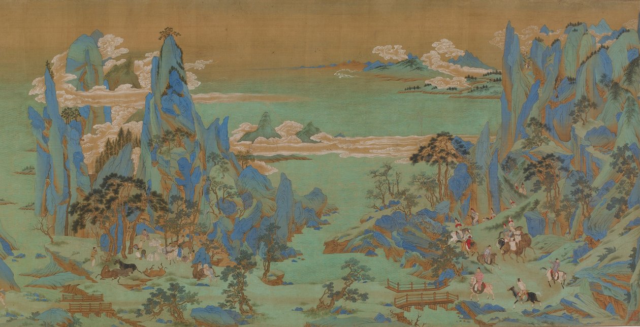 Cesta císaře Minghuanga do Sichuanu, Freer Gallery of Art od Qiu Ying