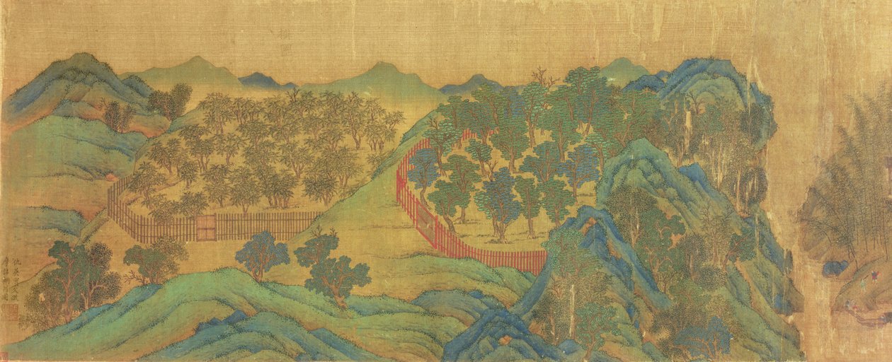 Zahrada sídla Wang Chuana podle malířského stylu a poezie Wang Weie od Qiu Ying