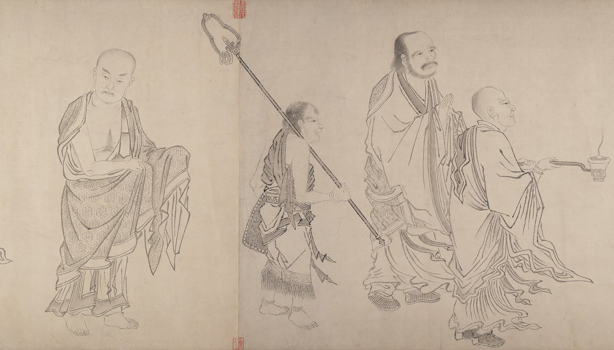 Šestnáct Luohanů, 16. století. od Qiu Ying