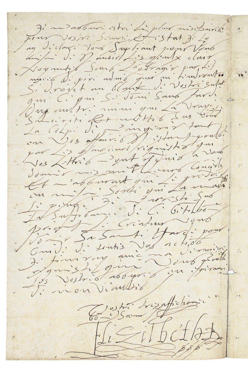 Dopis ve francouzštině od Alžběty I. Anglické francouzskému Jindřichu IV., c.1596 od Queen Elizabeth I of England and