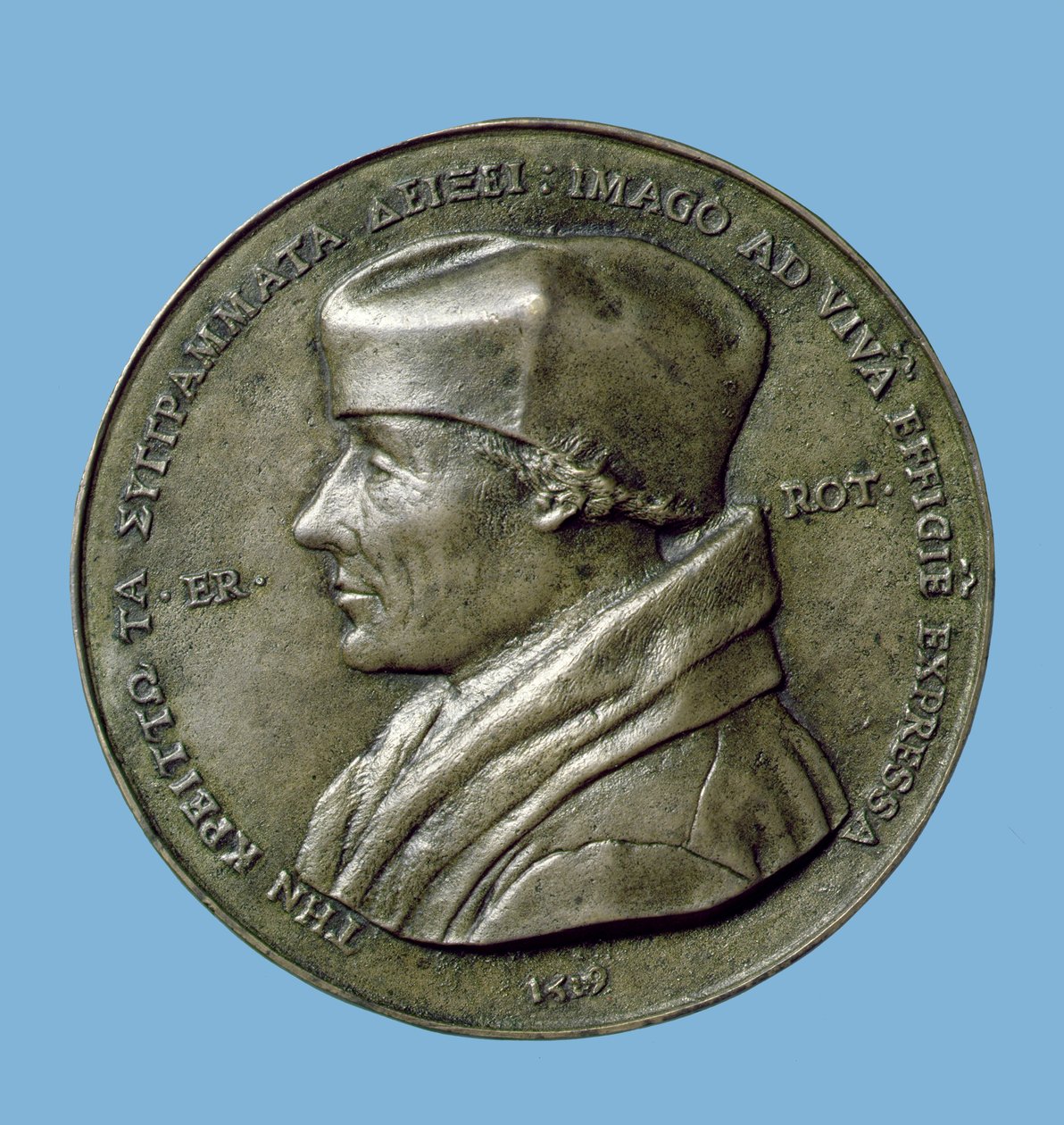 Erasmův portrétní medailon (14656-1530) 1519 (bronz) (averz) od Quentin Massys or Metsys