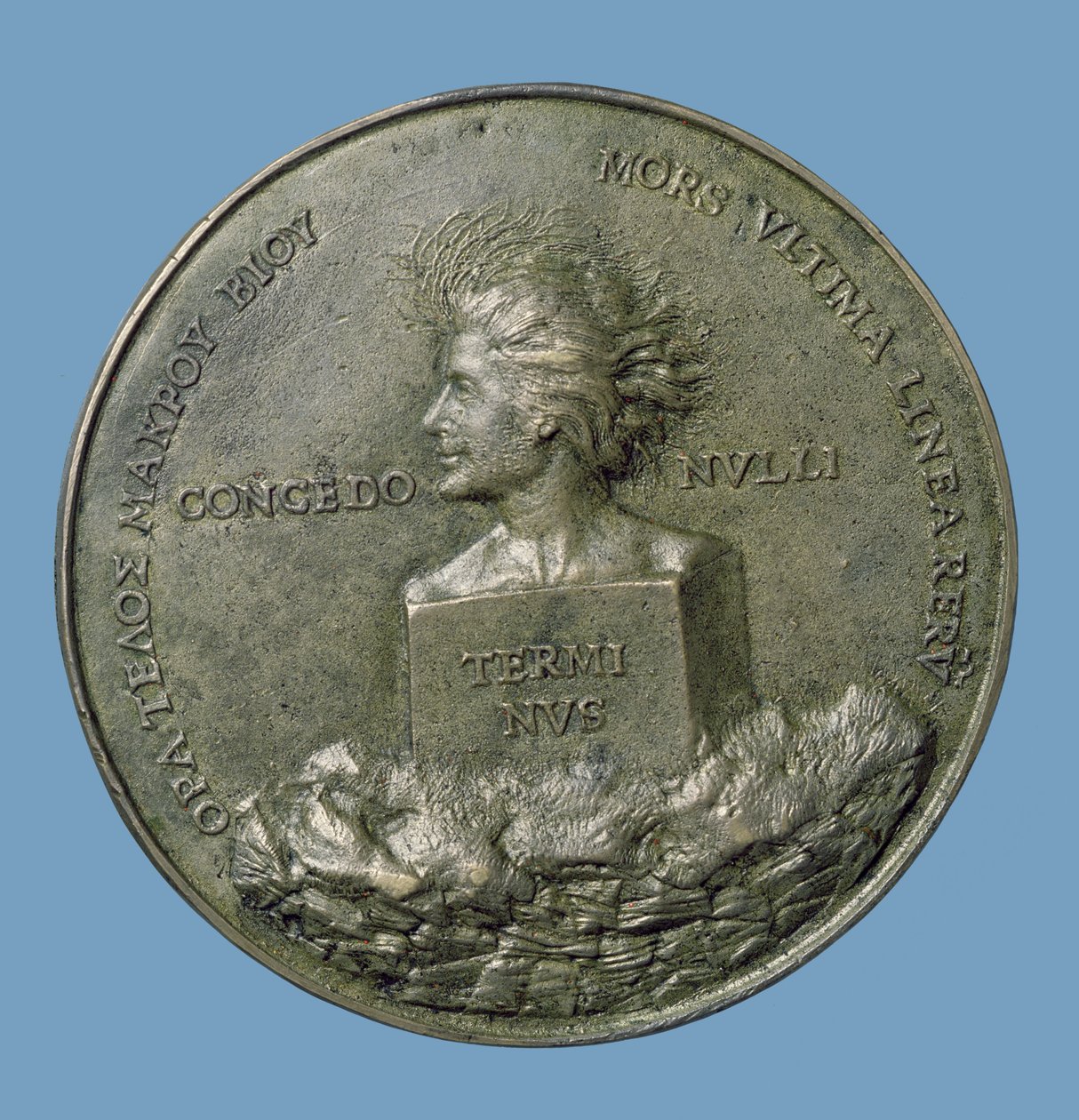 Portrétní medailon Erasma (14656-1530), zadní strana zobrazující hlavu Termina, 1519 (bronz) (revers) od Quentin Massys or Metsys